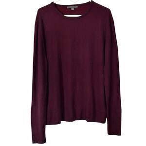 John Varvatos Dark Burgundy Sweater Cotton Cashmere Blend Mens Size Large